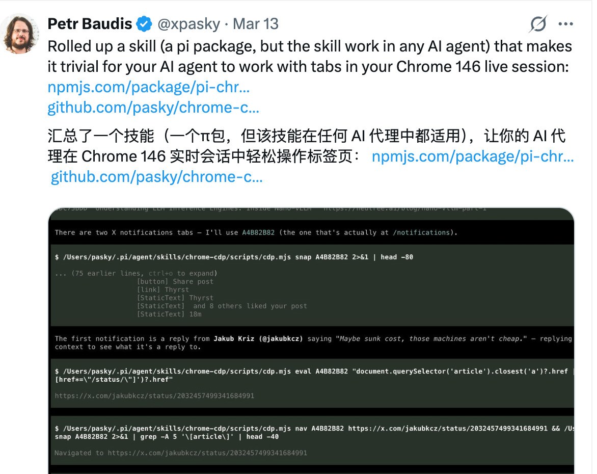 Chrome 生态开始支持 CLI / CDP 直接操作